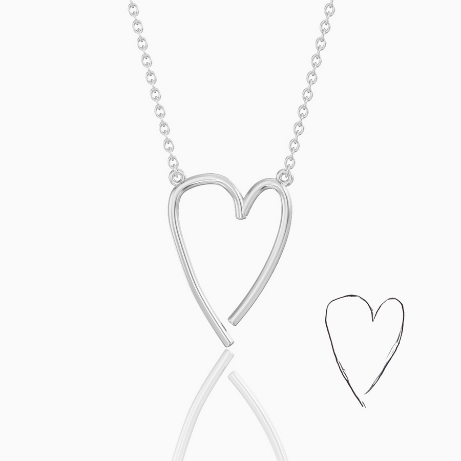 Custom Drawing Necklace | Silver