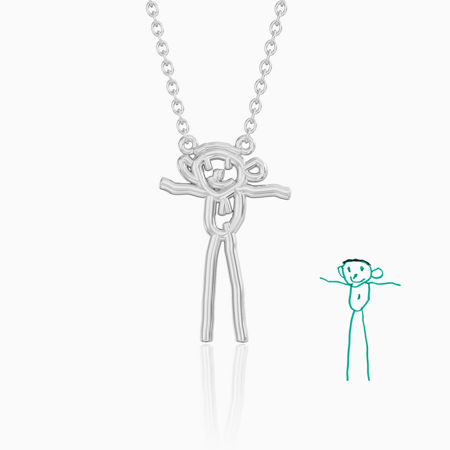 Custom Drawing Necklace | Silver