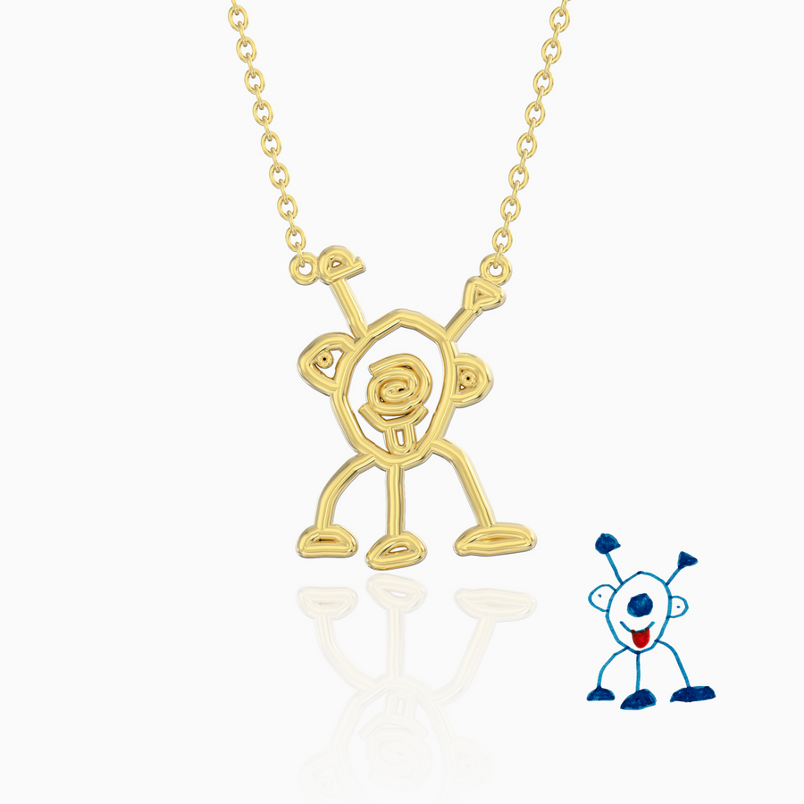 Custom Drawing Necklace | 18ct Gold