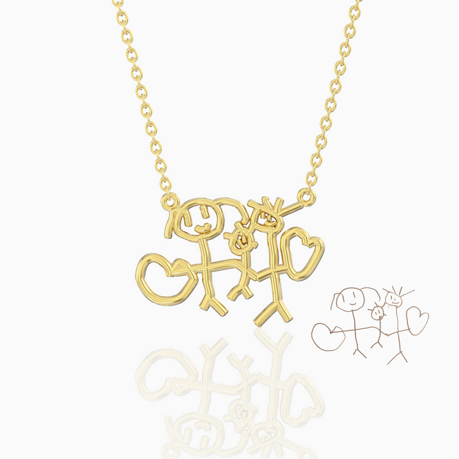 Custom Drawing Necklace | 18ct Gold