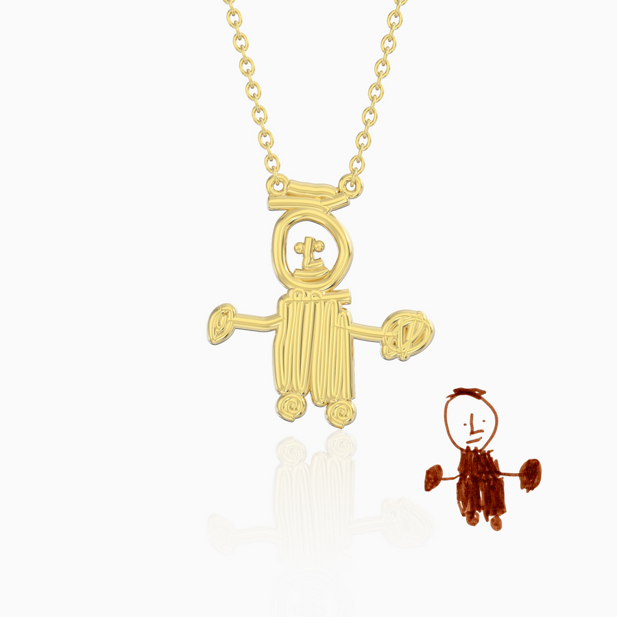 Custom Drawing Necklace | 18ct Gold