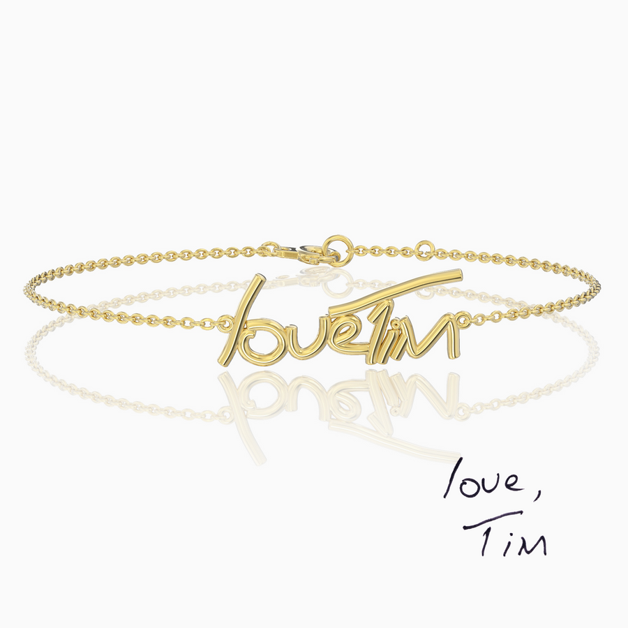 Custom Handwritten Bracelet | 9ct Gold