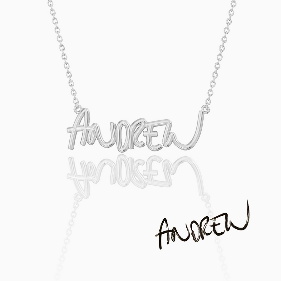 Custom Handwritten Necklace | Silver