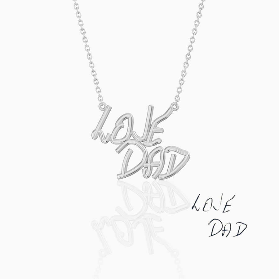 Handwriting necklace sales sterling silver